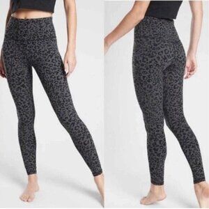 Athleta Elation Ultra High Rise Tight Legging Leopard Print Grey Black 9953